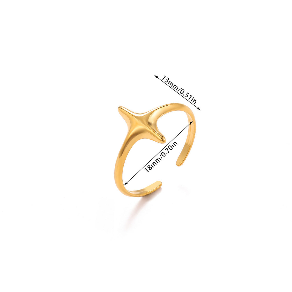 Geometric Line-cut Hollow Mens And Womens Ring