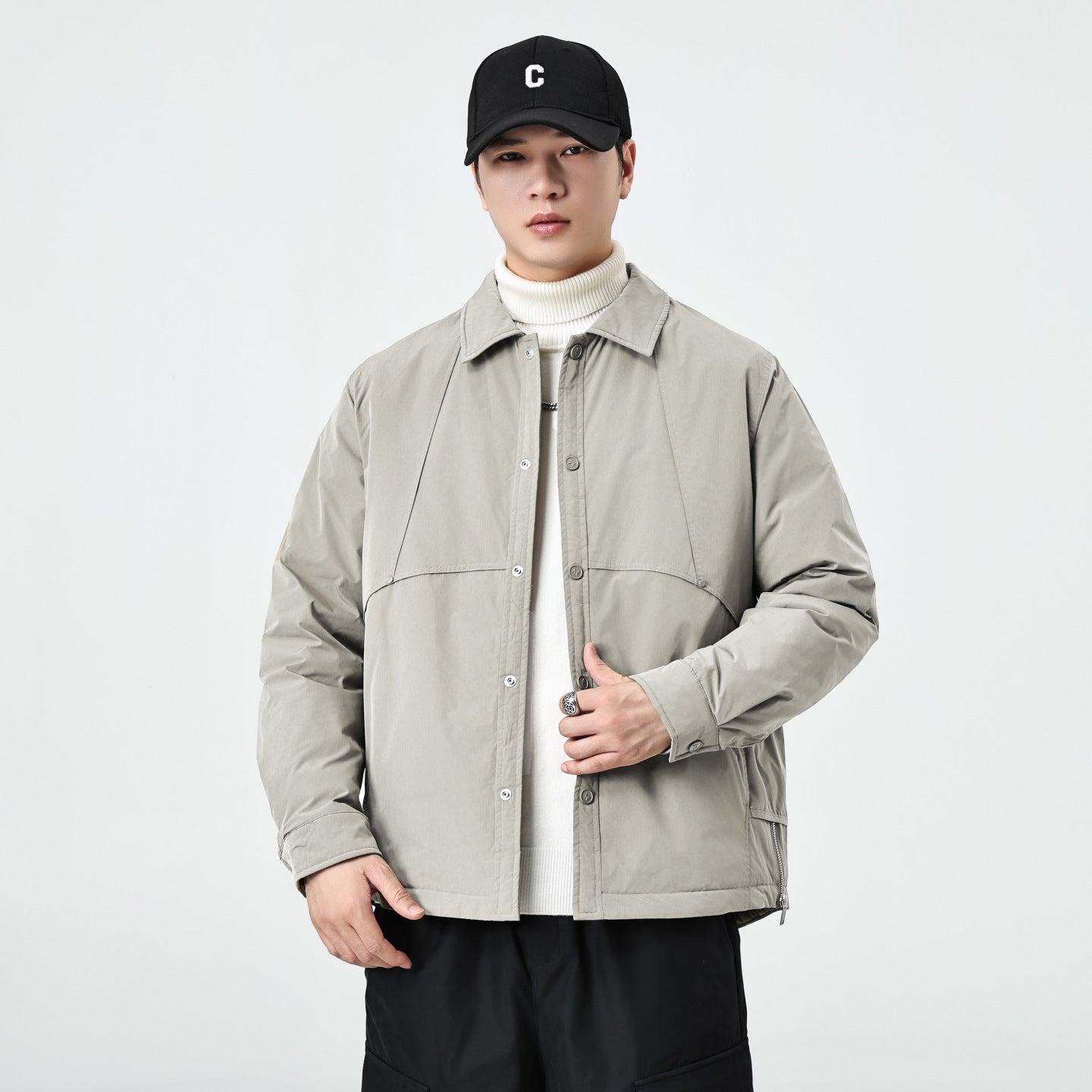 New Autumnwinter Mens Lapel Coatsimple And Warm