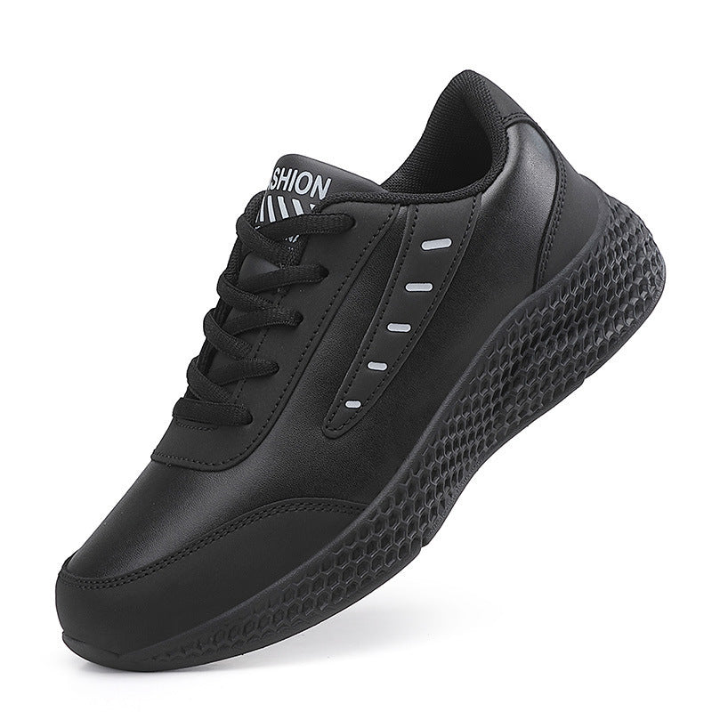 Leather Women's Shoes Casual Sneaker Round Toe Flat Heel Women's Running Shoes