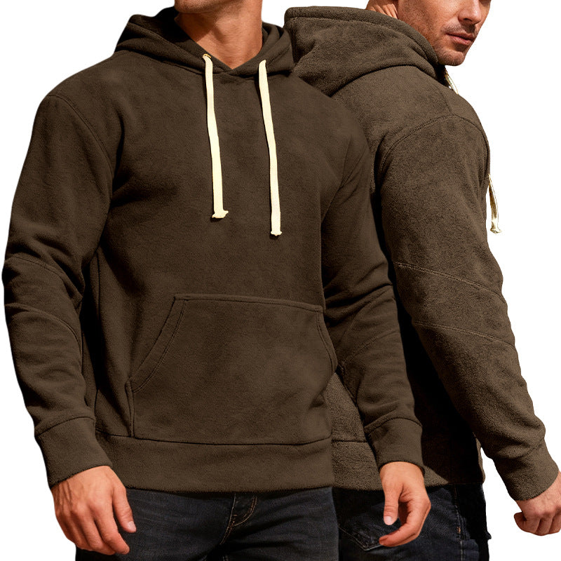 Mens Casual Sporty Loose-fit Hoodie With Pockets