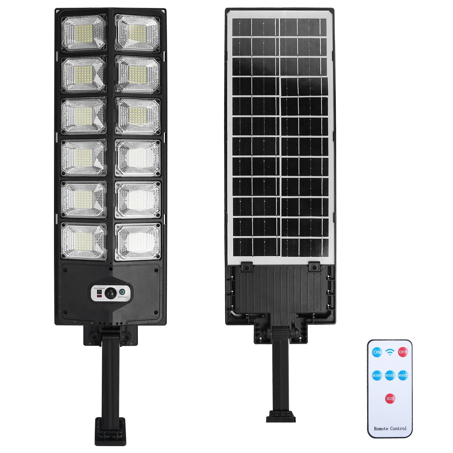 Solarbetriebene Wandleuchte 504 LED-Perlen PIR-Bewegungssensorleuchte Außenbereich IP65 Wasserdicht mit Fernbedienung für Garage Haustür Gartenweg