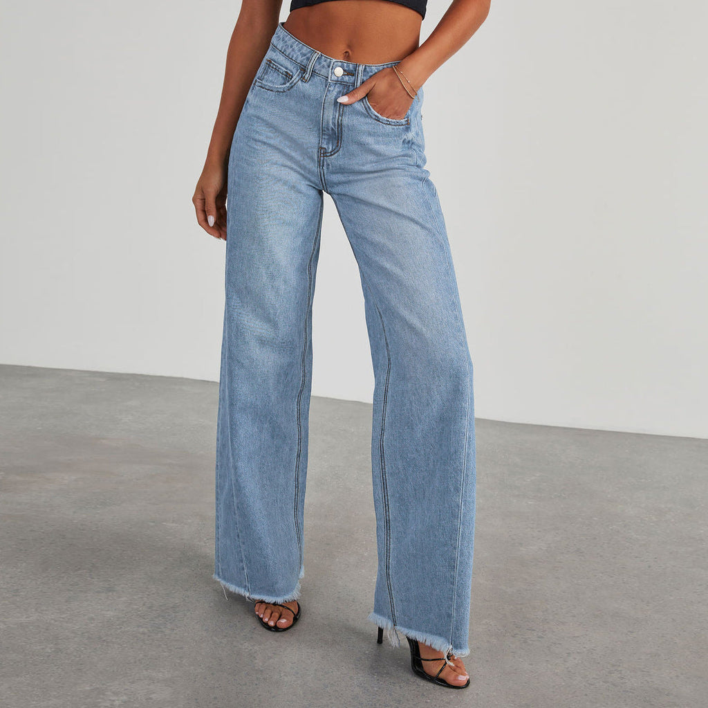 Loose Casual Straight-leg Wide Leg Mop Pants Women