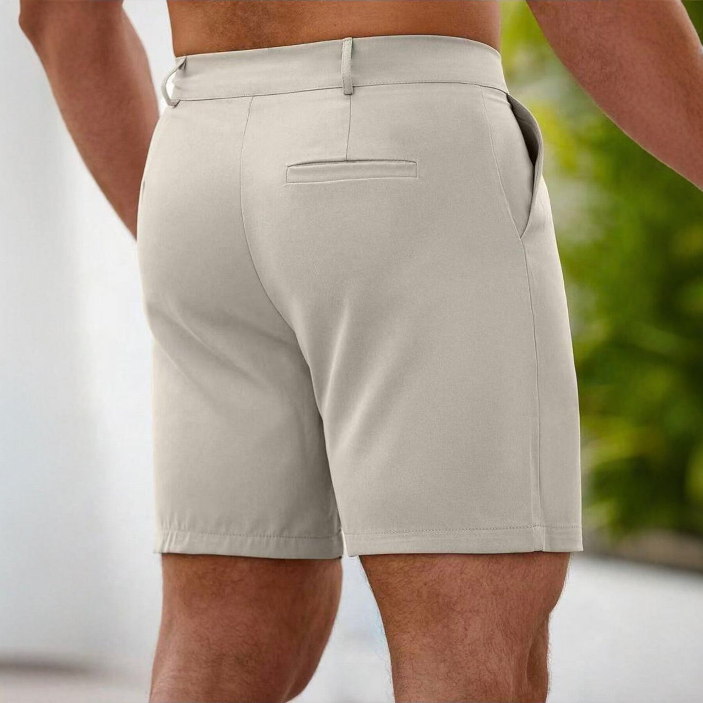Business-Casual Slim-Fit Straight-Leg Shorts For Men