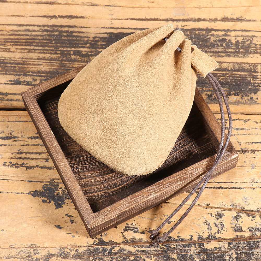 First-layer Cowhide Braided Drawstring Storage Pouch, A Wallet Thats Both Vintage And Stylish