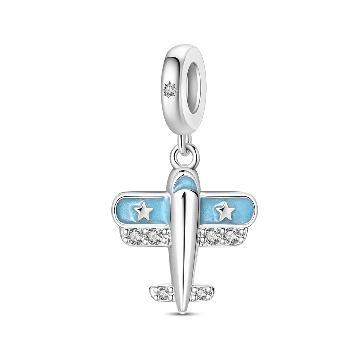 Blue Oil-drip Plated Silver Bow Bracelet And Necklace With Beads