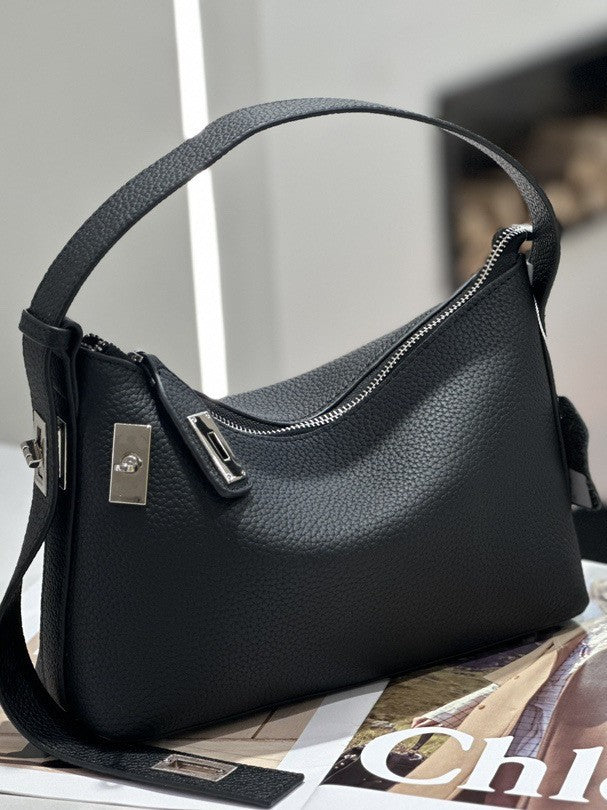First-layer Cowhide Underarm Bag, New High-end Niche Design, Handbag, High-end Shoulder Pillow Bag