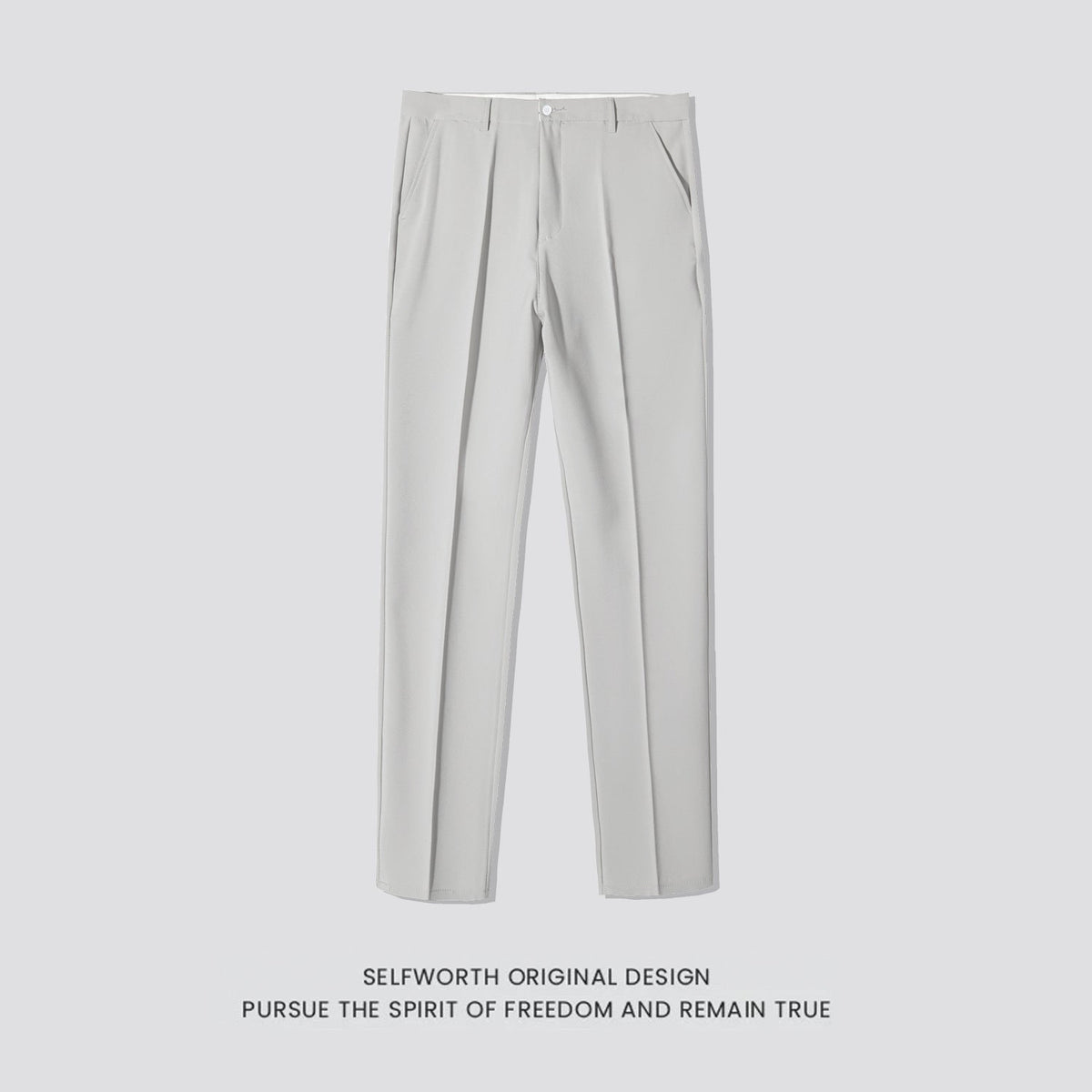 Mens Straight-leg Casual Pants Slim-fit Mature Style