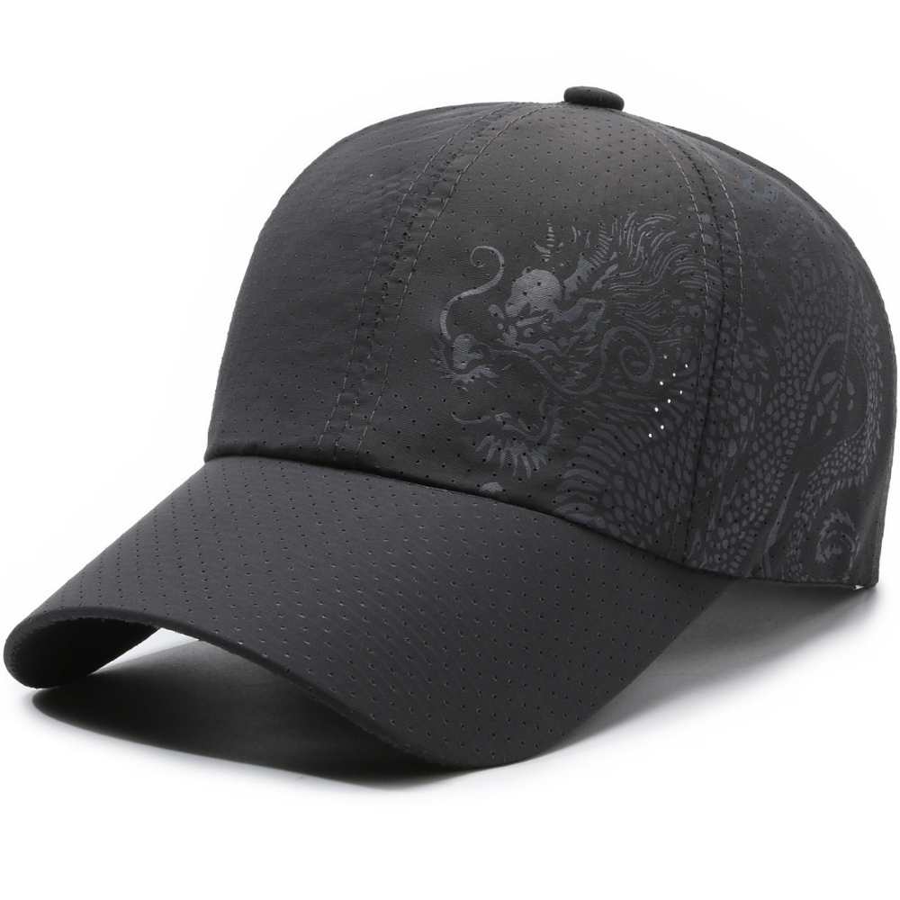 Men's And Women's Matching Mesh Dragon Pattern Printed Quick-Dry Breathable Fashion Trend Baseball Cap For Summer Outings, Parties, Outdoor Activities