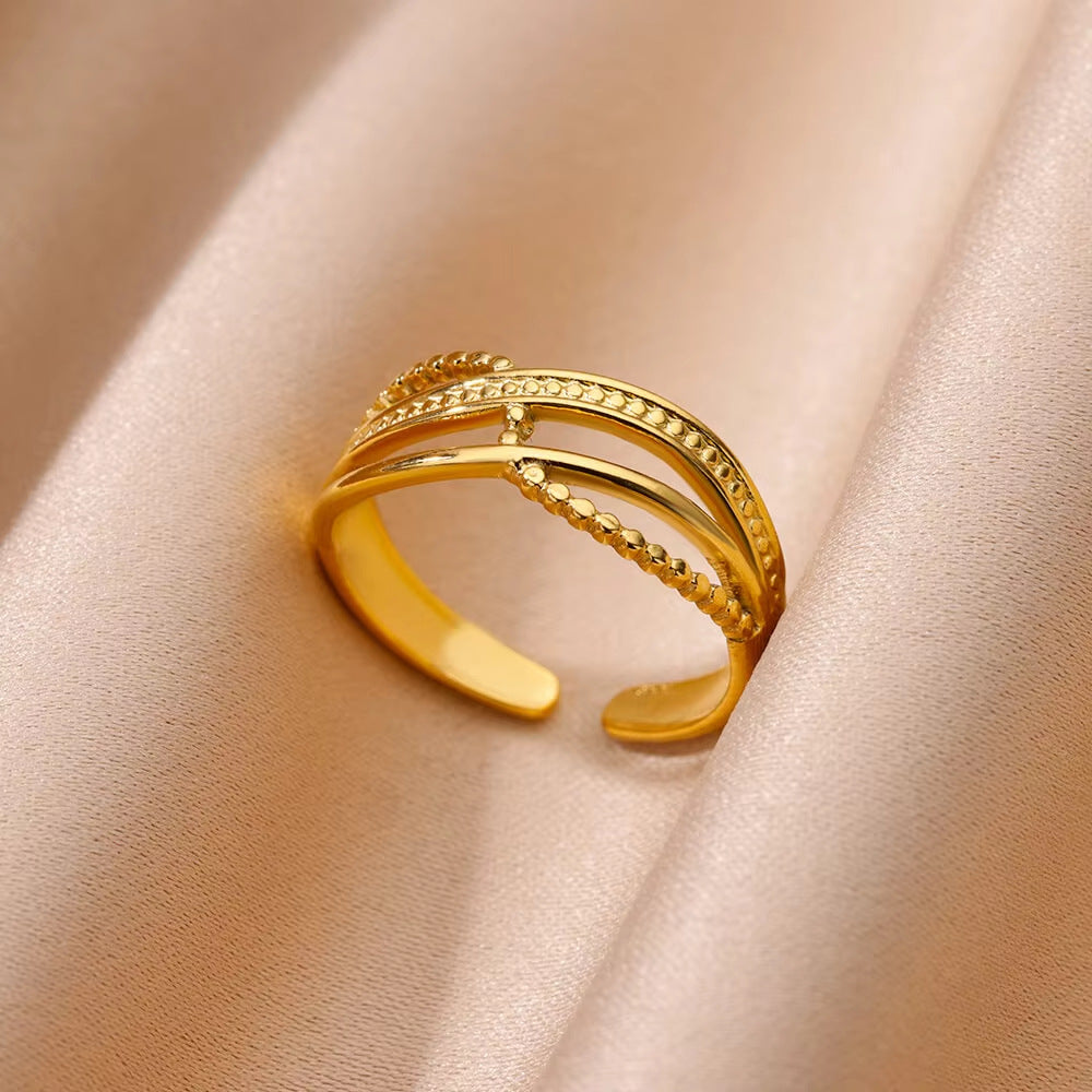 Geometric Stainless Steel Ring For Women