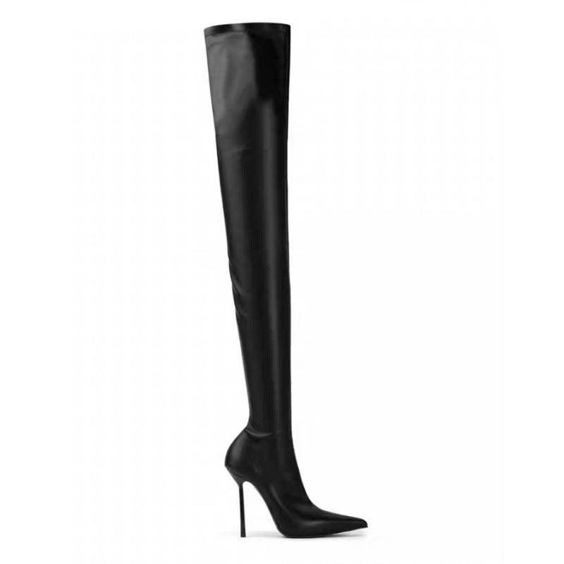 Fashionable Pointed-toe Stiletto Ultra-high-heeled Over-the-knee Plus-size Womens Boots