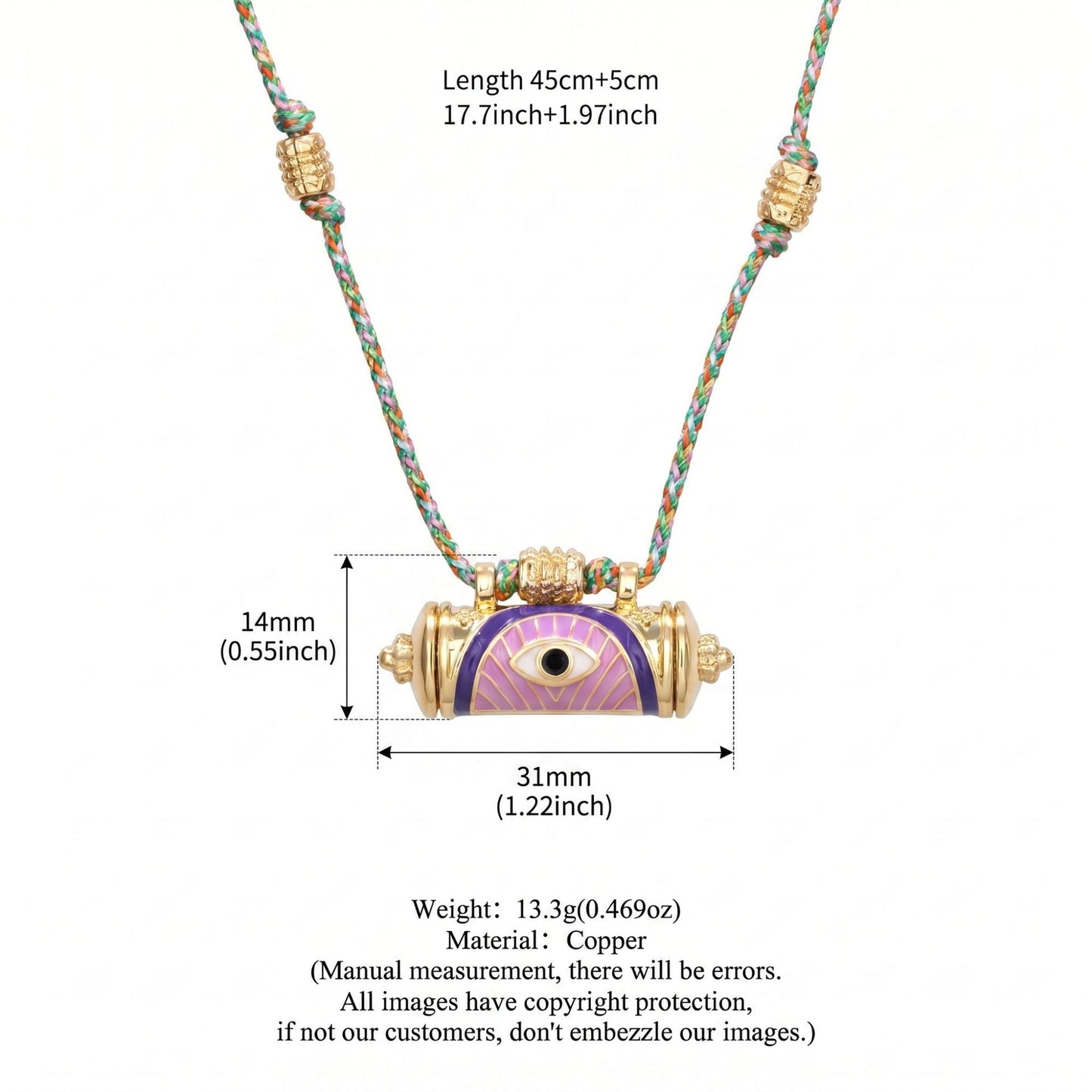 Evil Eye Kaleidoscope Necklace Clavicle Chain