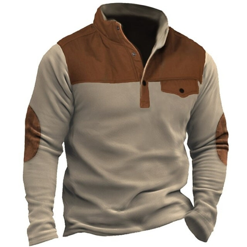 European And American Solid-color Summer Versatile Long-sleeve Casual Men's