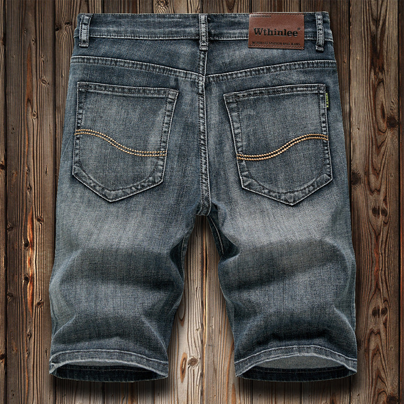 Summer Stretch Denim Shorts Mens Capri Pants