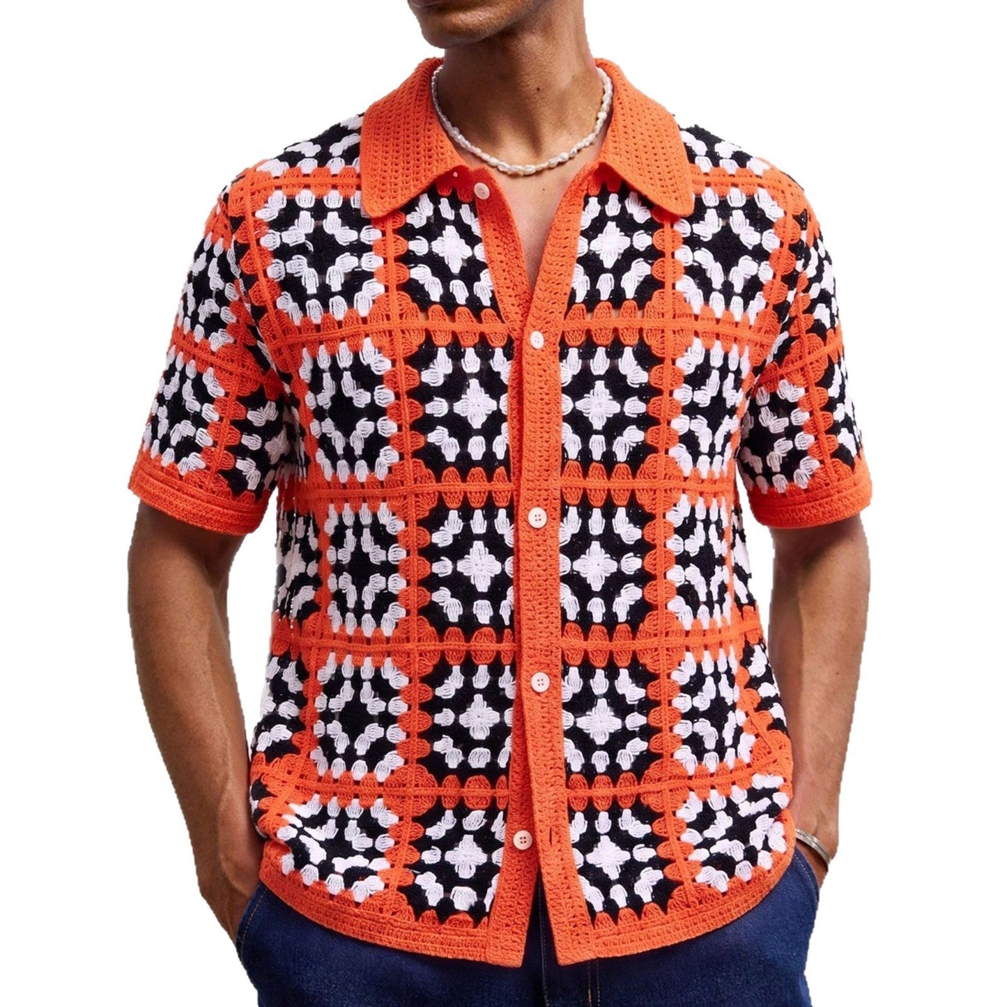 Knitted European And American-style Casual Short-sleeve Resort Wear