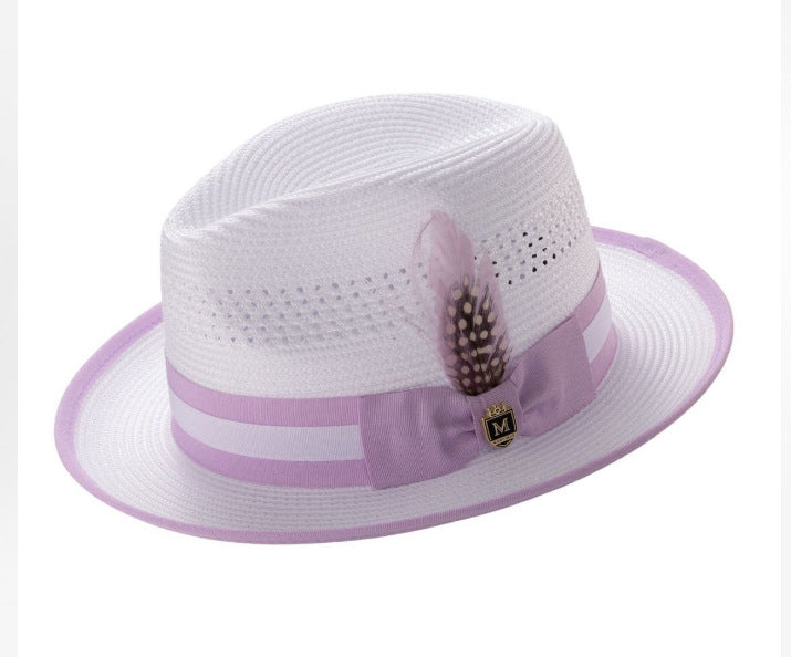 New Colorful Feather Jazz Hat For Sun Protection