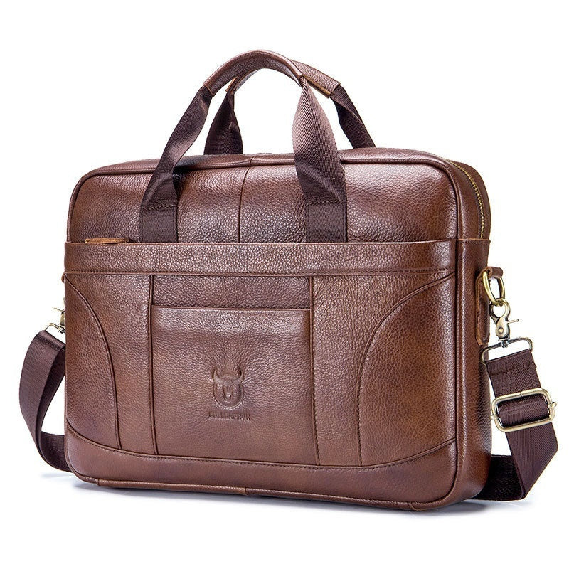 Full-grain Leather Large-capacity Men's Briefcase