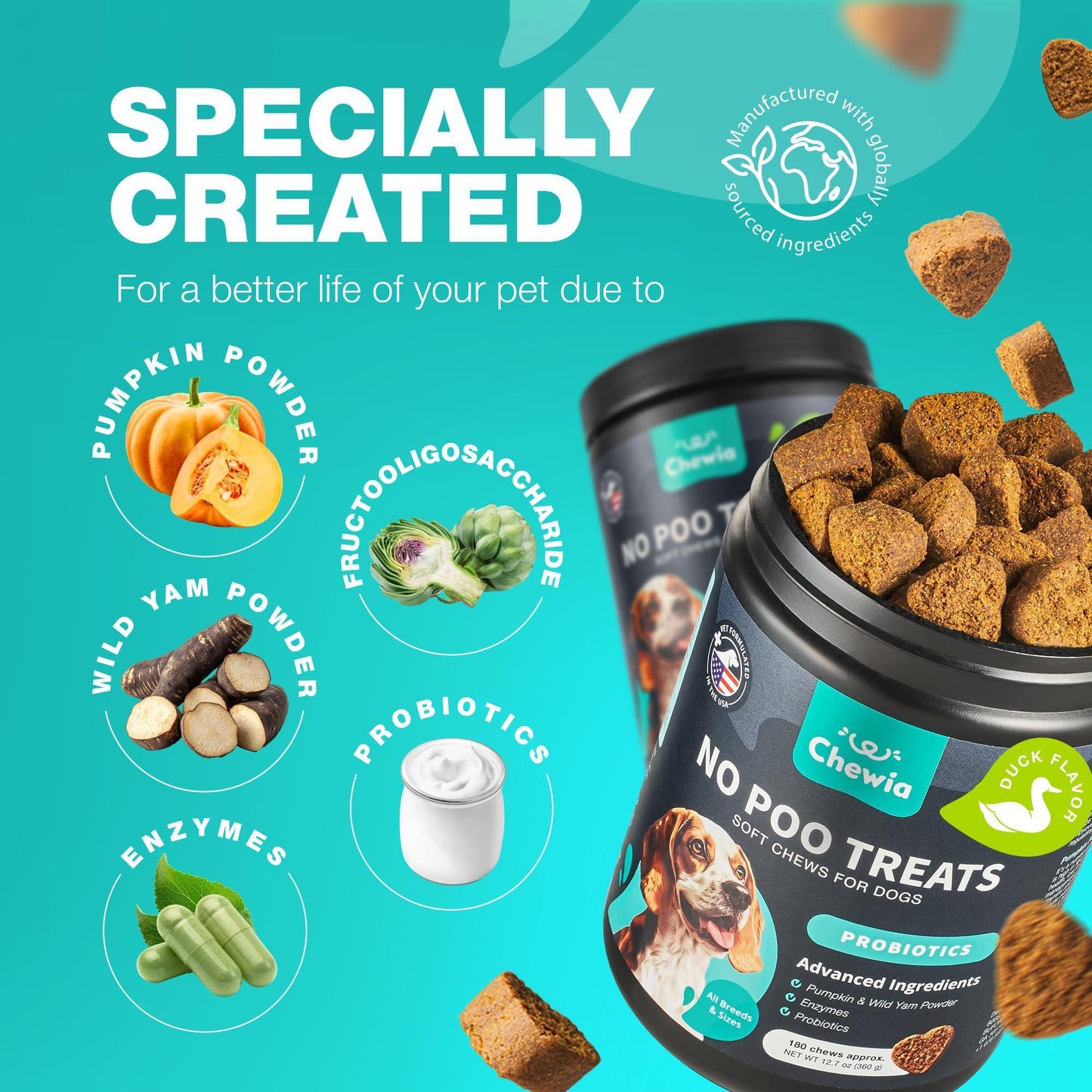 No Poo Chews for Dogs Coprophagia Deterrent Probiotics Gut Health