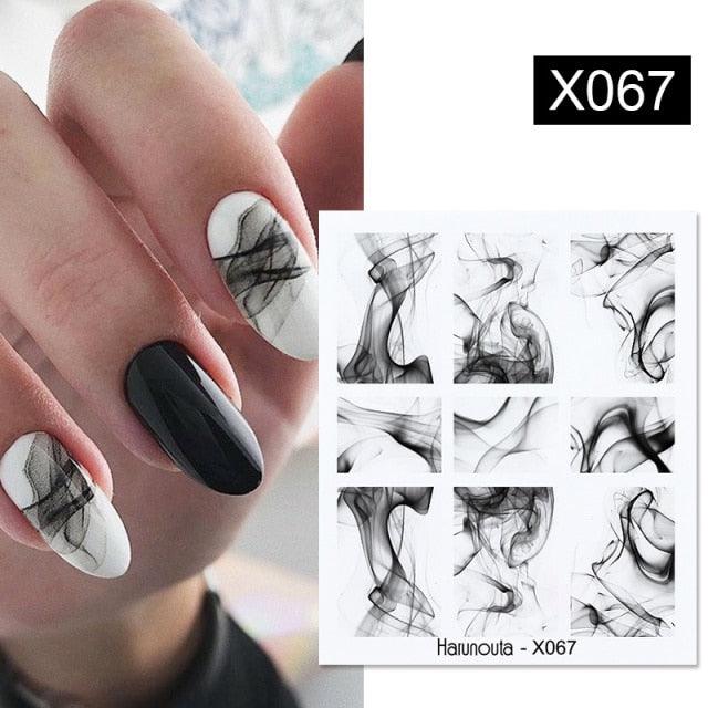 Egg Shell French Lines Water Decals Sticker Geometric Flowers Leaves Bubble Design Slider For Manicuring Nail Art Manicure Lips Nail Art Decorations Slider Nail Art Stickers Decals Nail Art Supplies Valentines Day 3D Self-Adhesive Nail Decorations