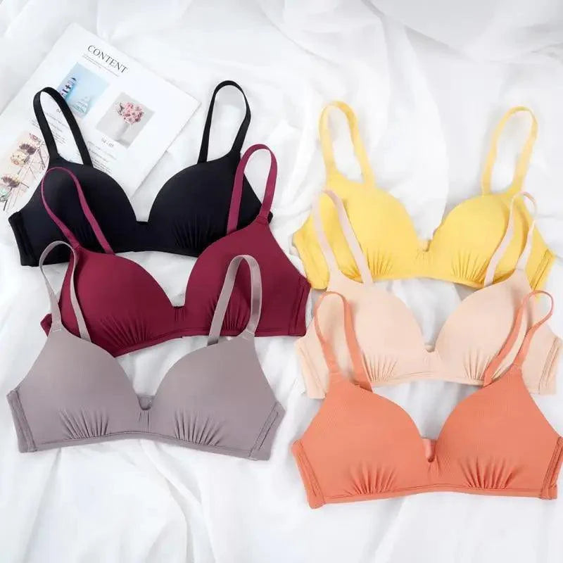 Elegance Seamless Bras for Women Push Up Bras No Wire Brassiere A B Cup Underwear Sexy Bra Three Quarters(3/4 Cup) Bras For Ladies