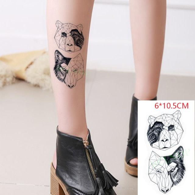 Elegant Black Waterproof Temporary Tattoo Stickers Moon Hill Modern Body Art Stickers Hand Foot High Quality For Womens