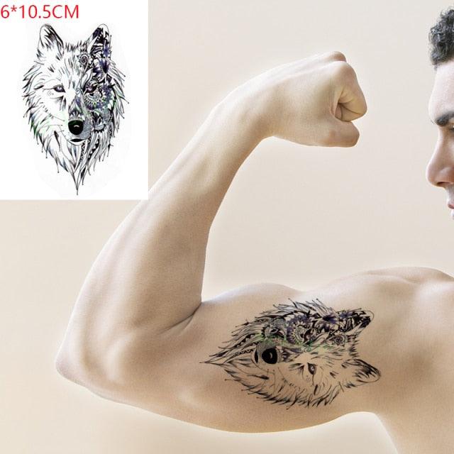 Elegant Black Waterproof Temporary Tattoo Stickers Moon Hill Modern Body Art Stickers Hand Foot High Quality For Womens