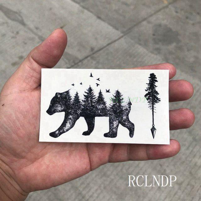 Elegant Black Waterproof Temporary Tattoo Stickers Moon Hill Modern Body Art Stickers Hand Foot High Quality For Womens