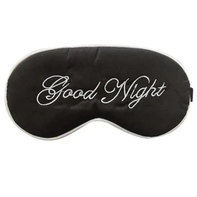 Elegant Good Night Soft Eye Masks Cute Design Eye Cover Sleeping Blindfold Women Eye Cover Full Night's Sleep Travel Portable Lightweight Eye Mask