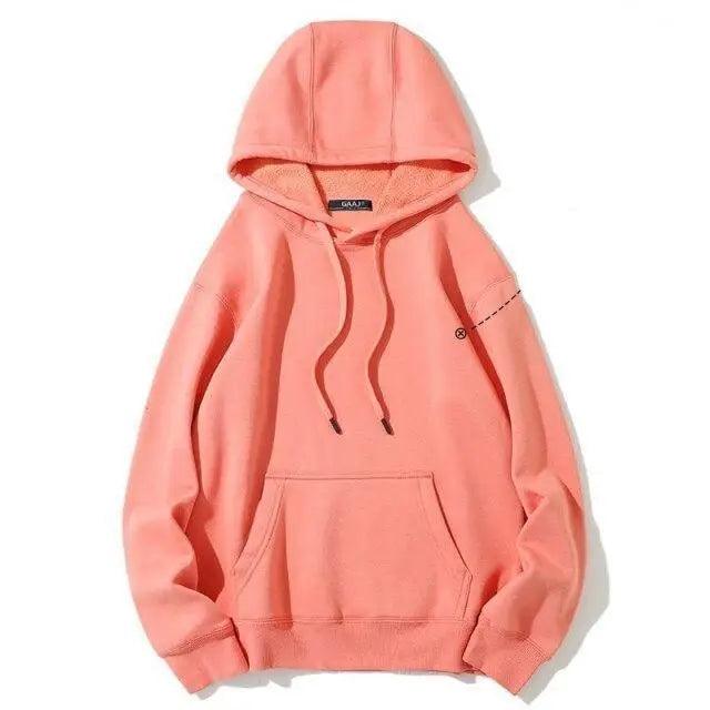 Elegant Hoodie Women High Quality Cotton Hoodies Sweatshirts Thick Fleece Winter Autumn Oversized Warm Hooded Sweatshirt Woman Men's Fleece Hoodies Hip Hop Solid Color Style Autumn Hooded Sweatshirts