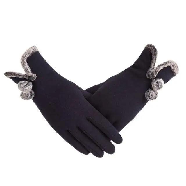 Elegant Red Autumn Full Finger Warm Women Gloves Classic Soft Comfortable Winter One Size Gloves For Women