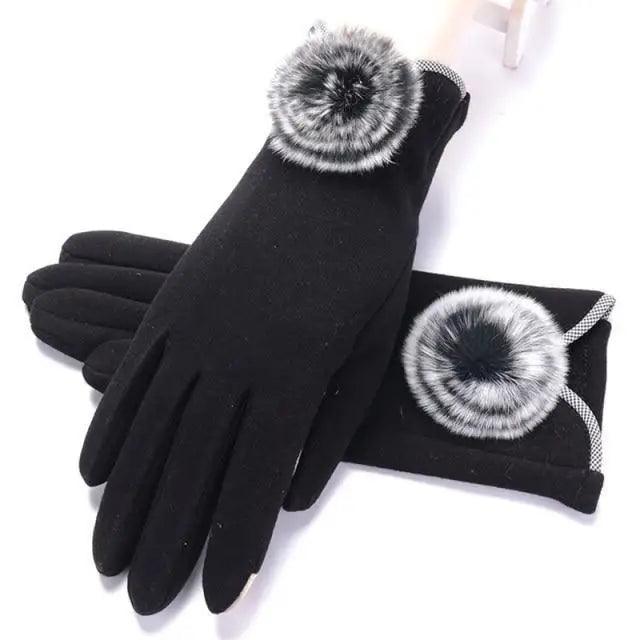 Elegant Red Autumn Full Finger Warm Women Gloves Classic Soft Comfortable Winter One Size Gloves For Women