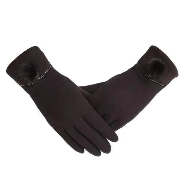 Elegant Red Autumn Full Finger Warm Women Gloves Classic Soft Comfortable Winter One Size Gloves For Women