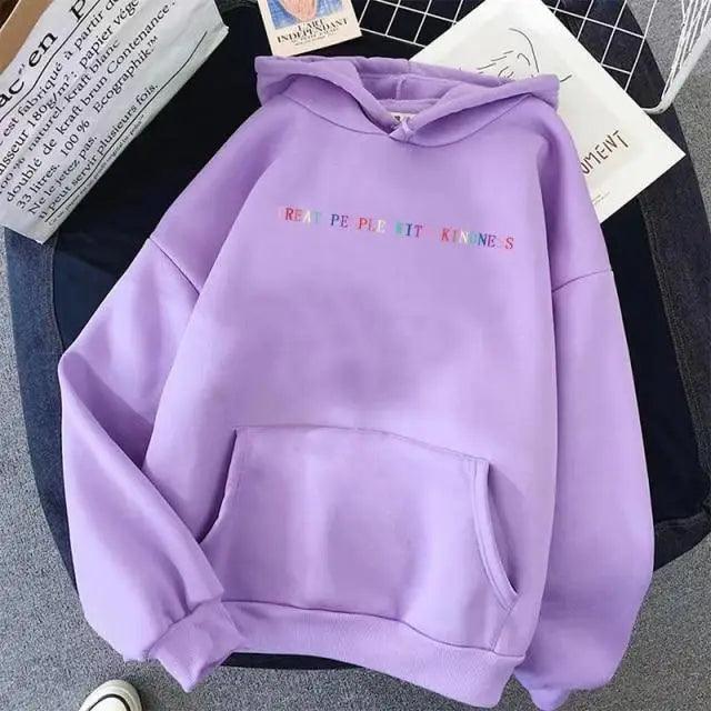 Elegant Spring Casual Treat People With Kindness Women/Men Vintage Casual Casual Hoodies with Pockets Letter Print Design and Cute Print Drawstring Hoodies For Men Women Comfortable Unisex Hoodies