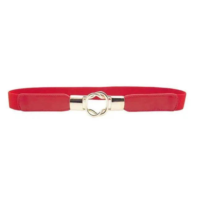 Elegant Wide Fabric Strap  Silver Metal Buckle Belts For Women Trendy Women's Fashion Stretchable Classic Color Belts