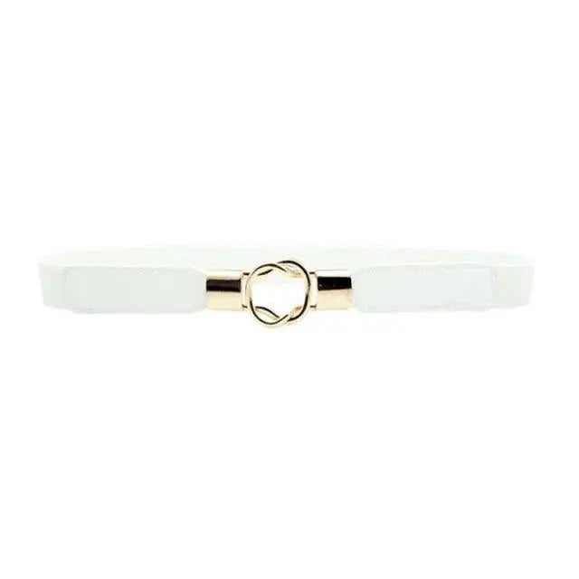 Elegant Wide Fabric Strap  Silver Metal Buckle Belts For Women Trendy Women's Fashion Stretchable Classic Color Belts