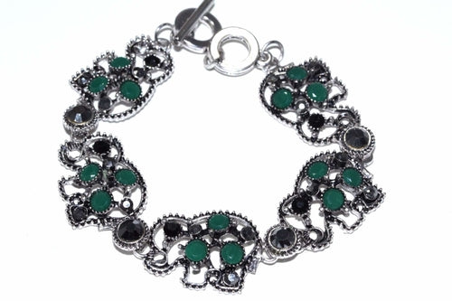 Elephant Circle Charm Bracelet Boho Silver Animal Jewelry