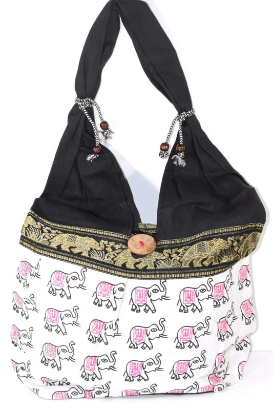 Sac bandoulière éléphant Jhola en coton bohème
