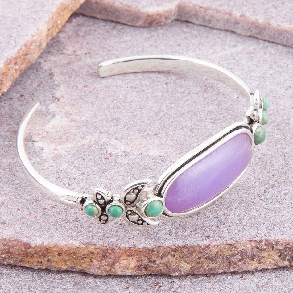 Emile Lilaquarz Sterlingsilber Manschettenarmband