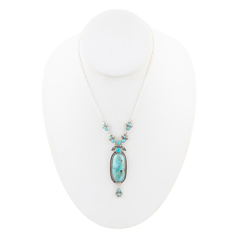 Emile Halskette mit Anhänger aus Sterlingsilber und blauem Türkis