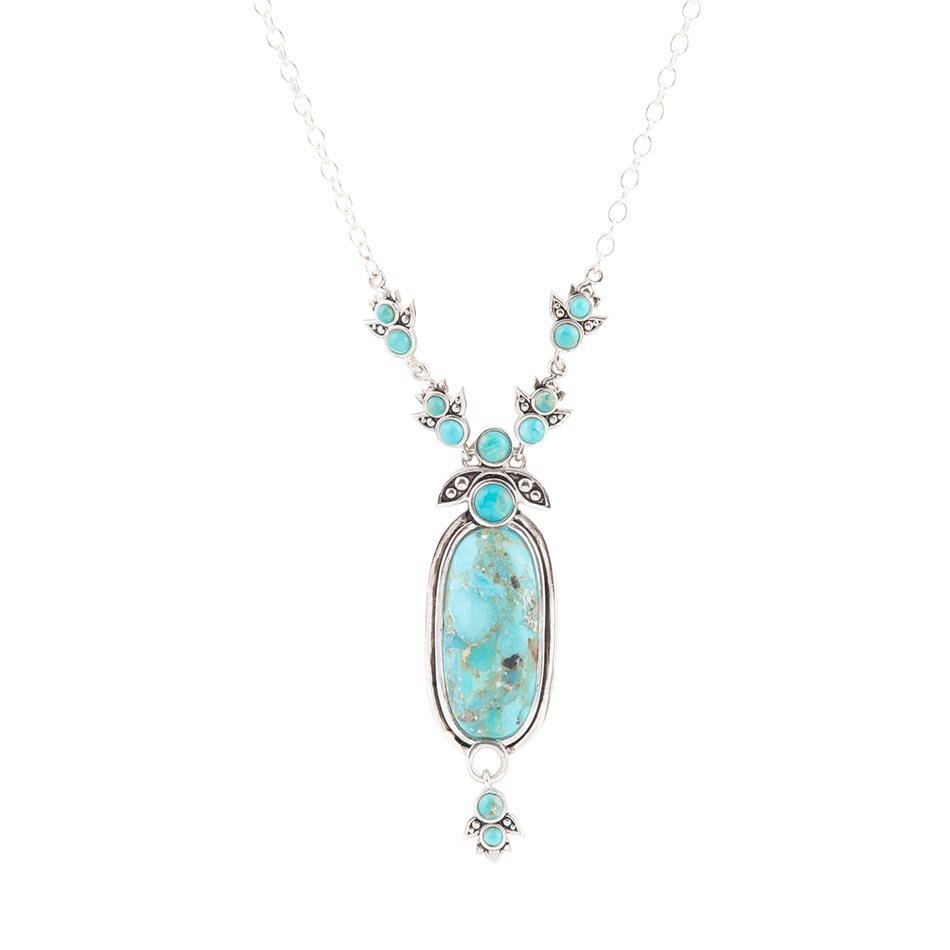 Emile Halskette mit Anhänger aus Sterlingsilber und blauem Türkis