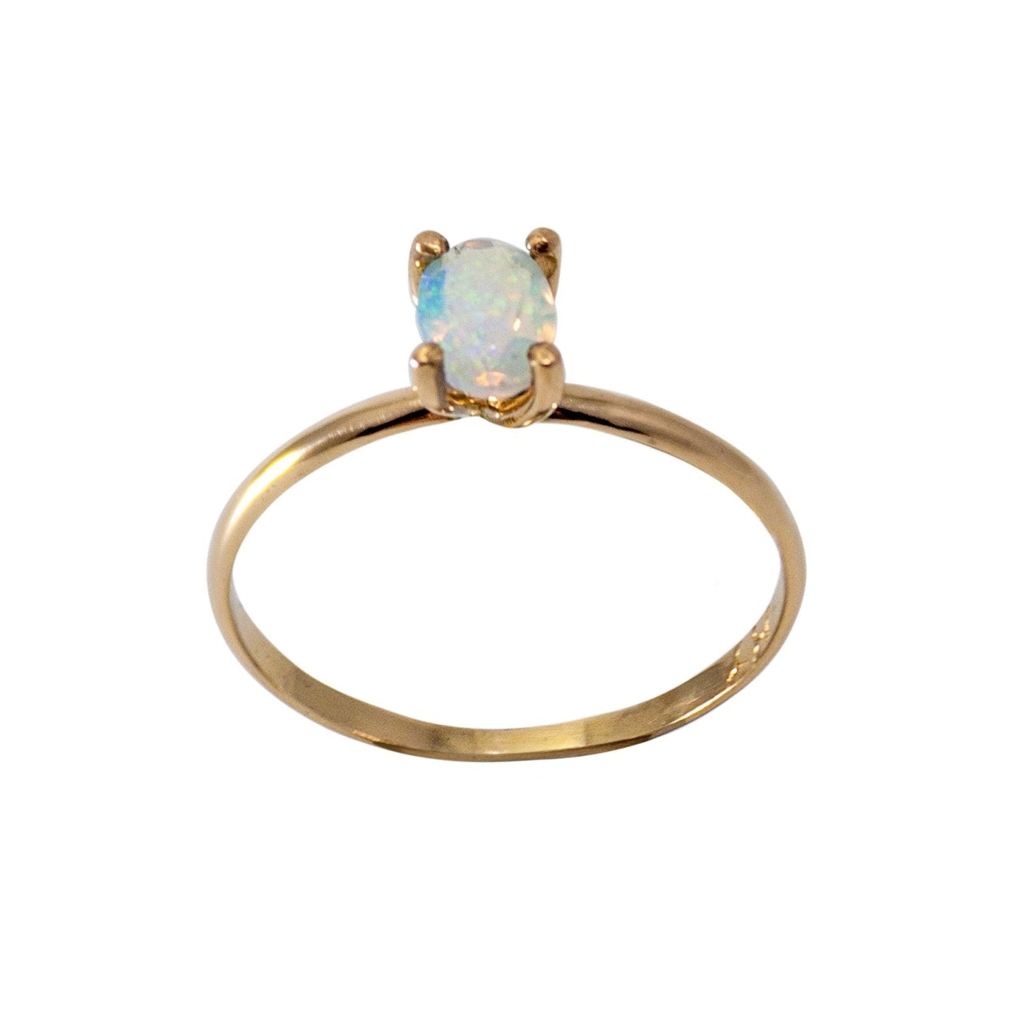 Äthiopischer Opal 14K Gold Filled Ring Zarter Solitär