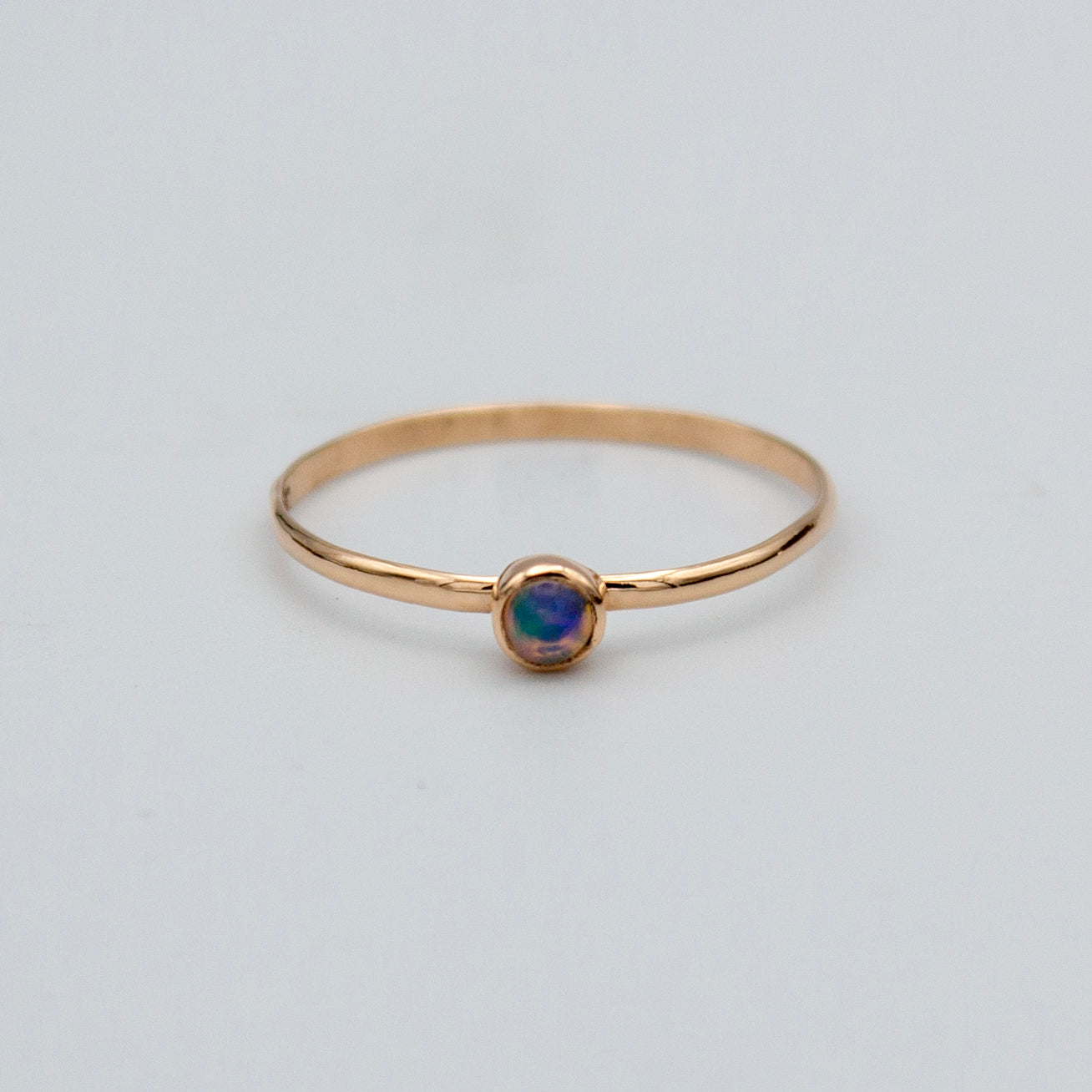 Ethiopian Opal 14K Gold Filled Minimal Stacking Ring