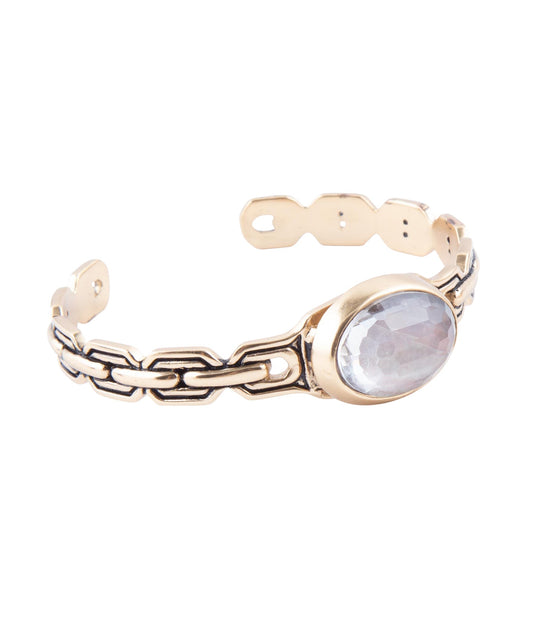 Bracelet jonc doré en nacre noire Etto