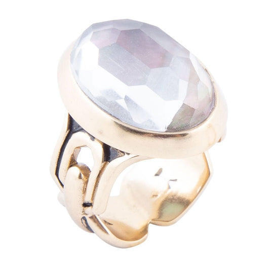 Bague Dôme et Nacre Noire Etto
