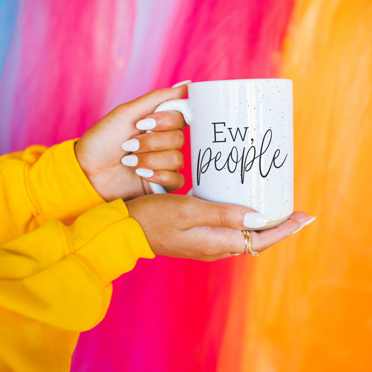 Tasse à café en céramique 16 oz « Ew People » – Cadeau amusant pour introverti antisociaux