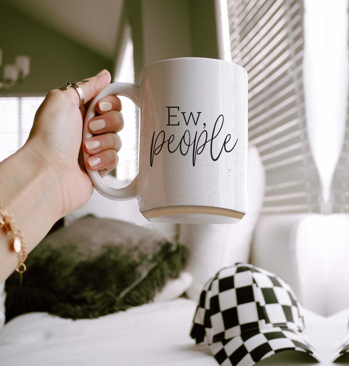 Tasse à café en céramique 16 oz « Ew People » – Cadeau amusant pour introverti antisociaux