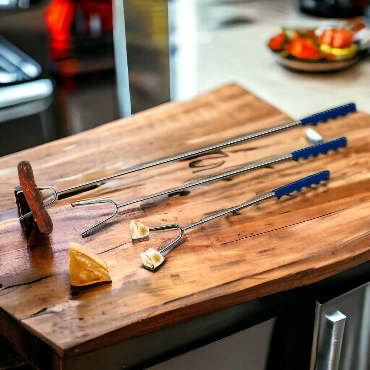 Tige de rôtissage extensible Télescopique pour feu de camp, jusqu'à 89 cm, pour S'mores