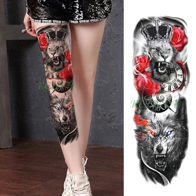 Extra Large Full Arm Leg Body Hand Waterproof Fake Tattoo Stickers Temporary Realistic Black Modern Mens Tattoo