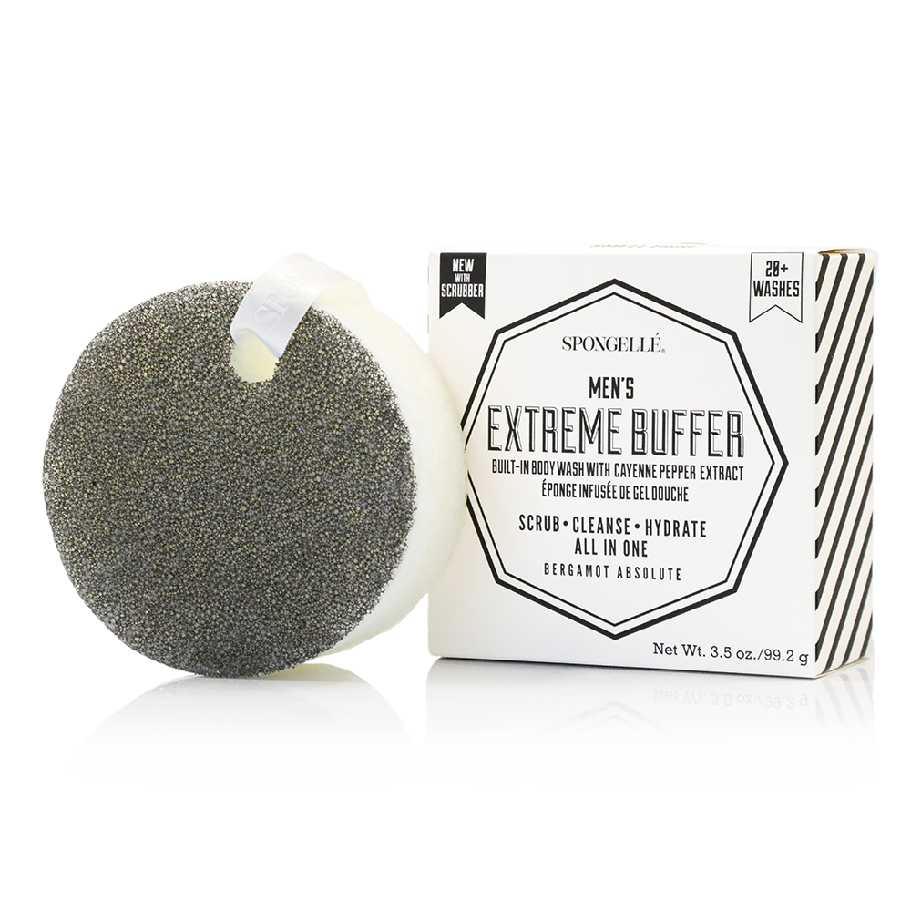Éponge exfoliante extrême pour homme (20+) | Noire