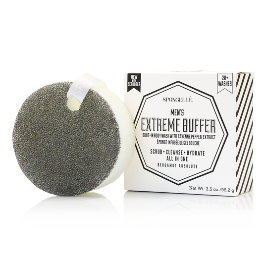 Éponge exfoliante extrême pour homme (20+) | Noire