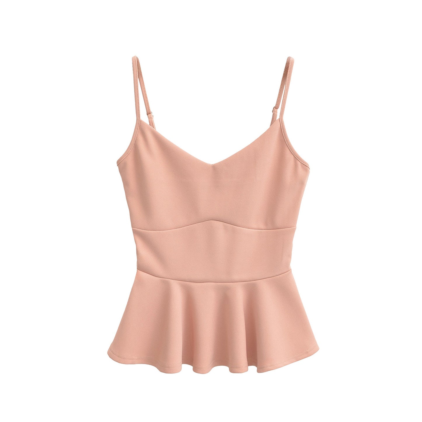 Cropped Ruffled-waistline Slim-fit Camisole Top